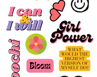 Floochi Beauty Sticker Sheet 1 | Beauty Themed Stickers, Makeup Themed Stickers, Cute Stickers