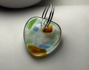 Resin Beach glass keychain