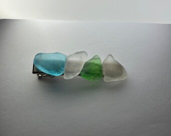 Michigan beach glass hair clip