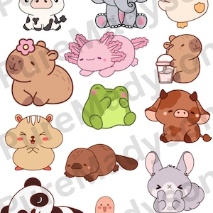 Kawaii Tiere SVG Bundle | 13 Kawaii Tiere SVG bündel | SVG-Schnittdatei