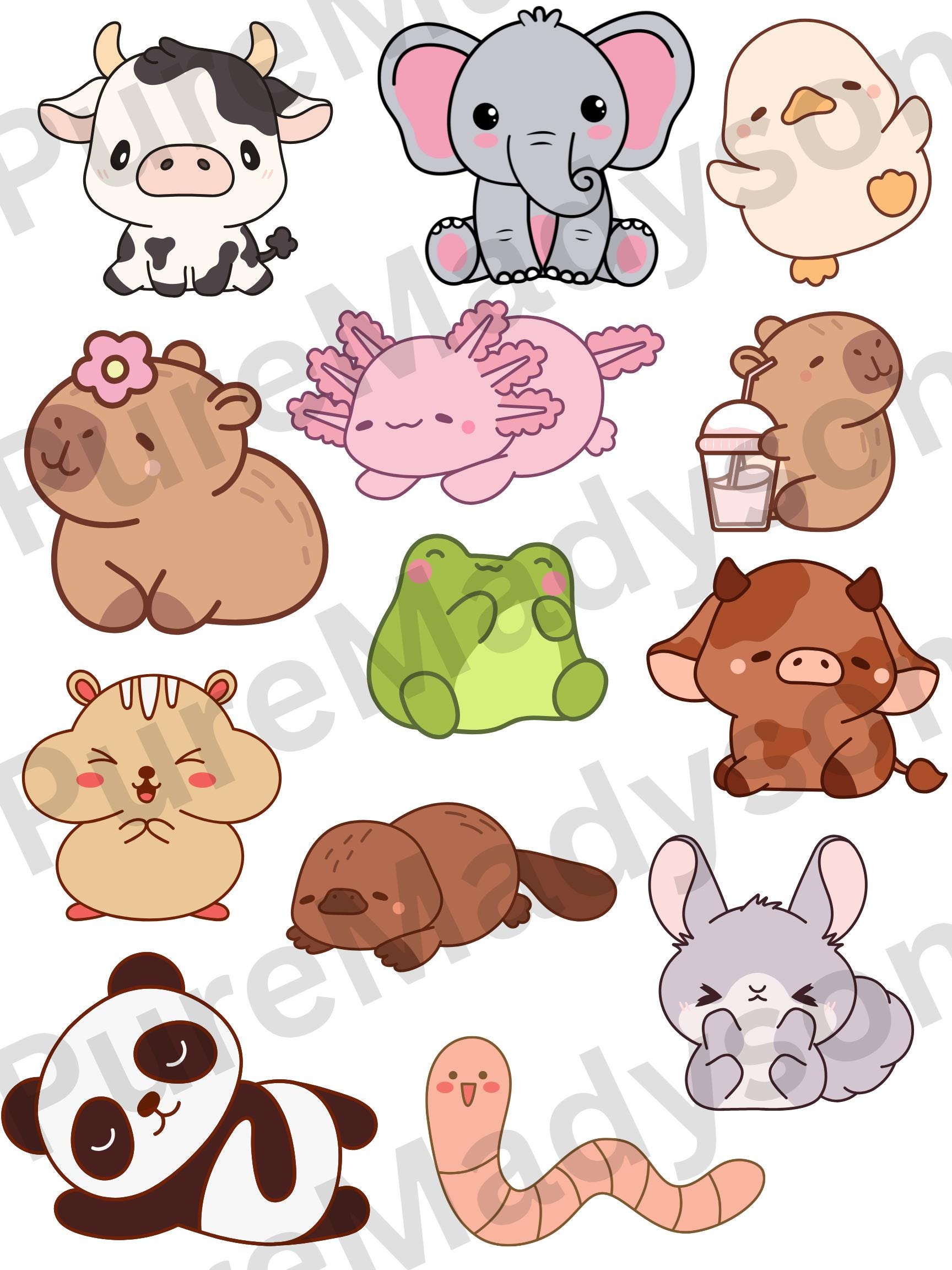 Kawaii animals - Etsy México, image size:1728x2304