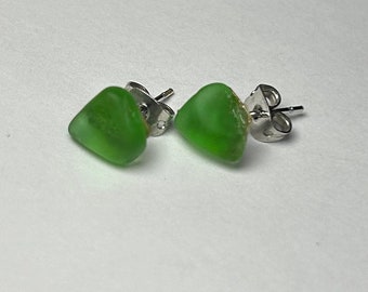 Michigan Beach glass stud earrings