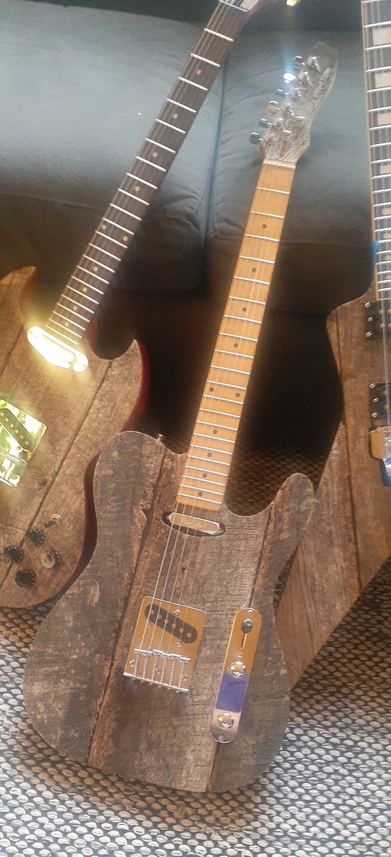 Hell yeahcaster Reclaimed Barn Wood Guitar by Barnstorm Includes