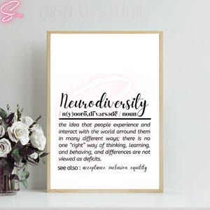 Neurodiversity Definition Print | Autism & ADHD Quote Print | Neurodivergent Mental Health Decor | Counselor | Therapy Office Art