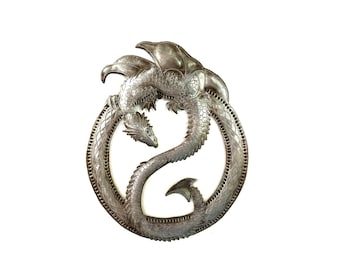 Bague dragon Art haïtien en métal