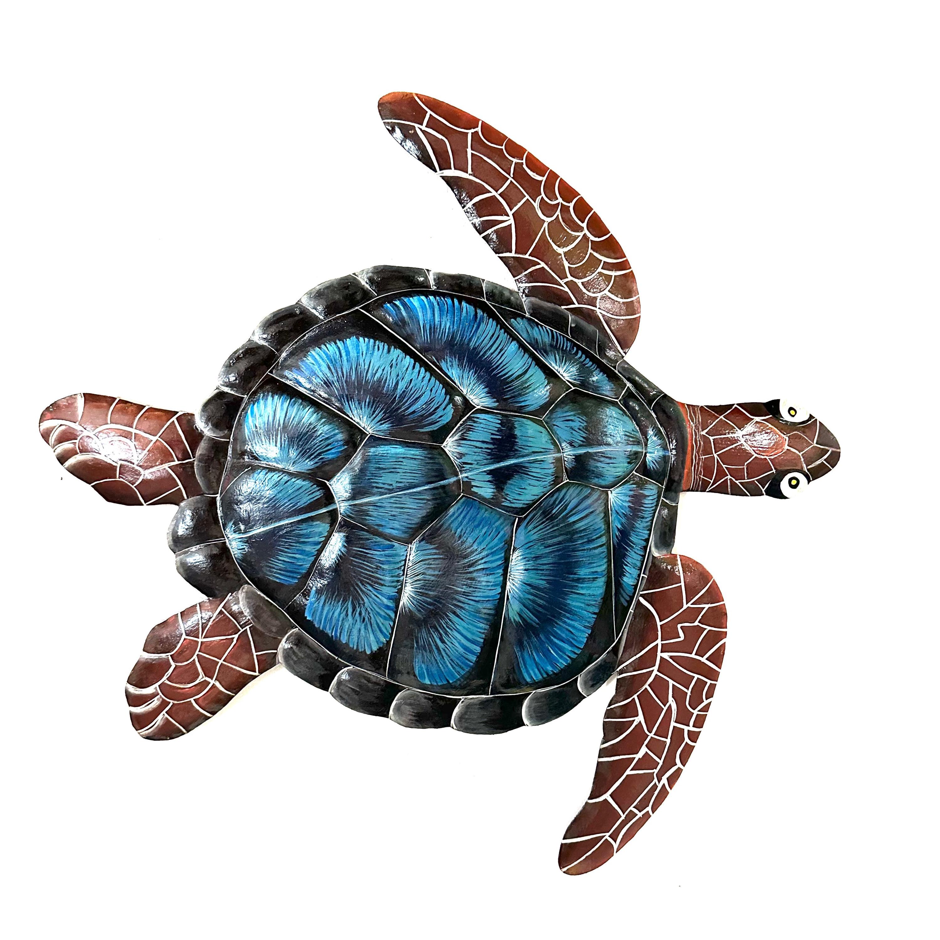Brown and Blue Sea Turtle - Etsy
