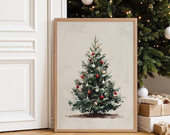 Classic Christmas Tree Art Print – Holiday Wall Decor | Festive Winter Poster | Christmas Home Decor | Framed or Unframed Print