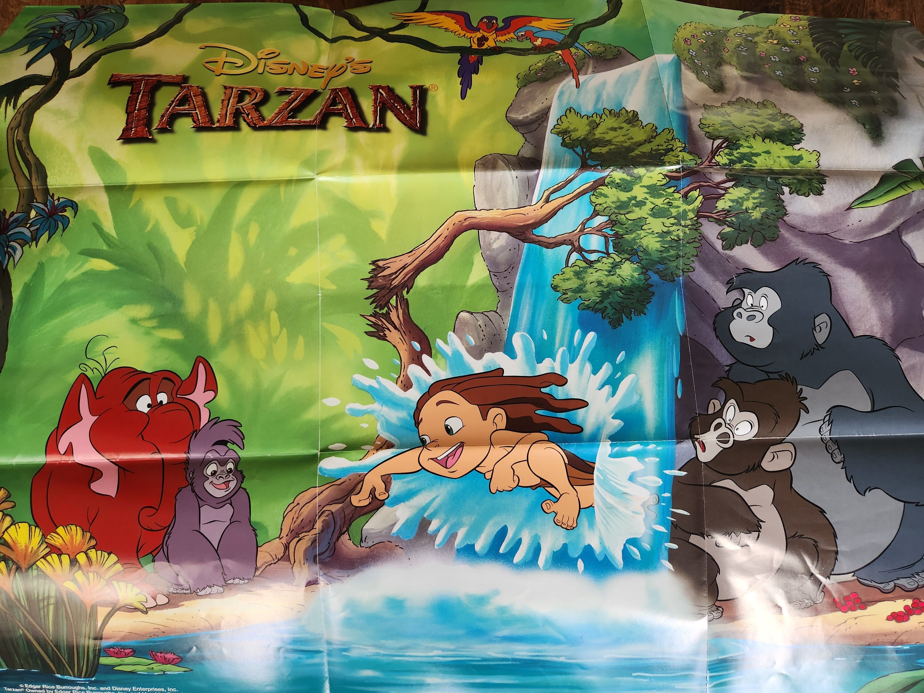Disney Animated Tarzan Movie Poster 90s 30x22 Full Color Baby