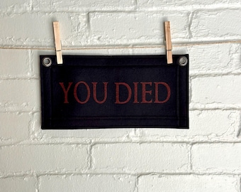 You Died - Dark Souls & Elden Ring Inspired Felt Tiny Banner