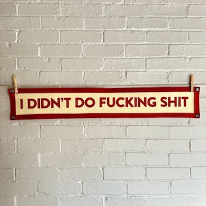 I Didn’t Do fucking shit Girlande aus Wollfilz | ITYSL Fan Geschenk | Tim Robinson Kunst | CornCob TV | Sarg Flop