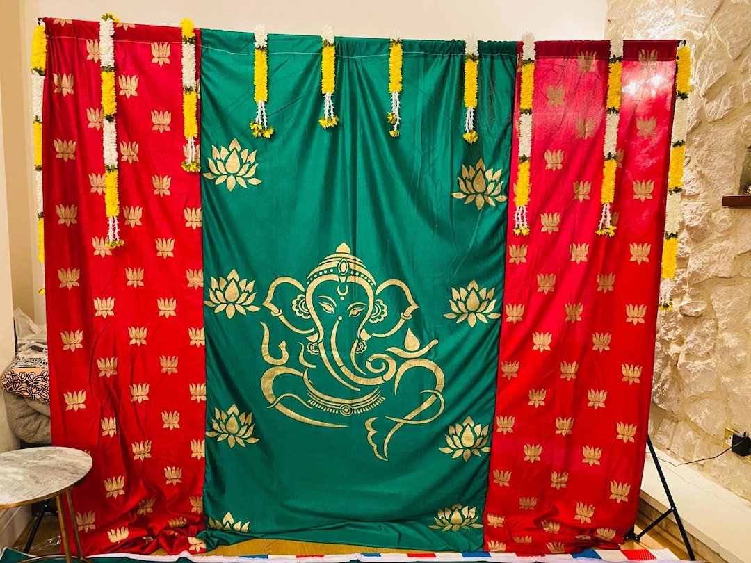 Decorative Backdrops, Pooja Backdrop, Housewarming Backdrop Cloth Pooja