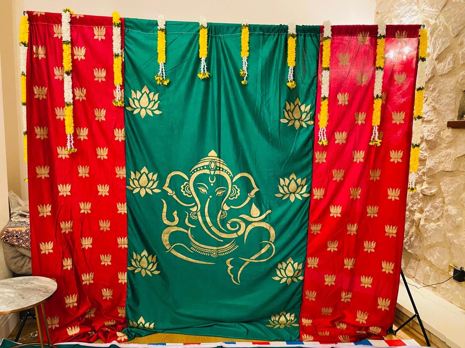 Decorative Backdrops, Pooja Backdrop, Housewarming Backdrop Cloth Pooja