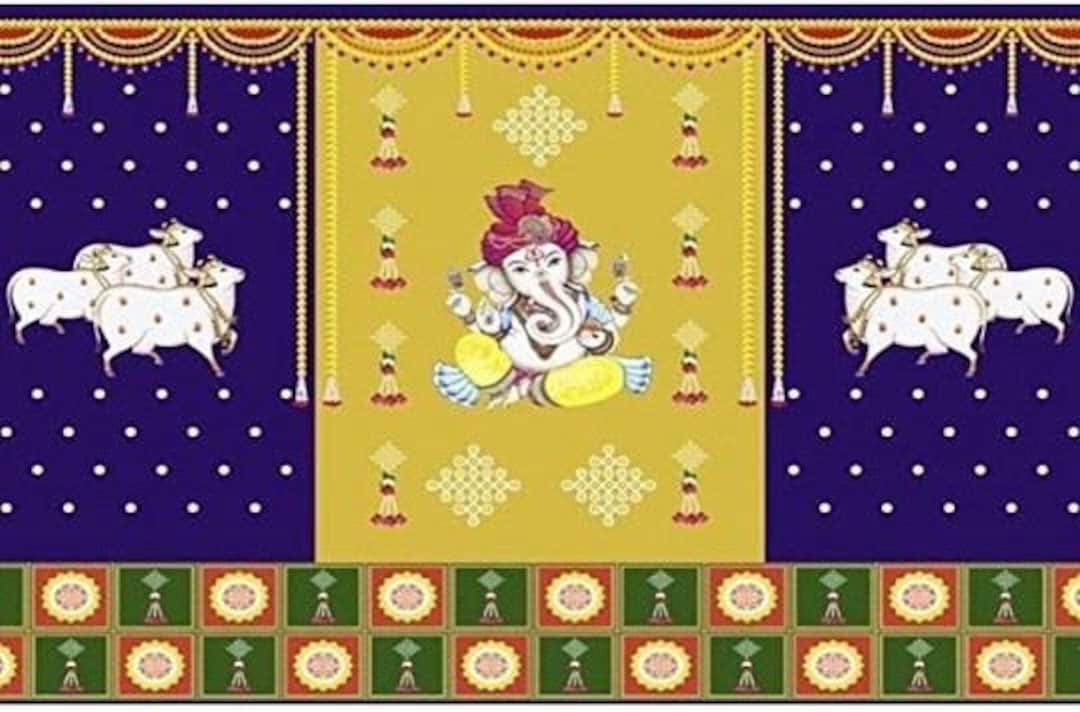 Ganesha Decorative Backdrops Ganesha Backdrop Housewarming Etsy