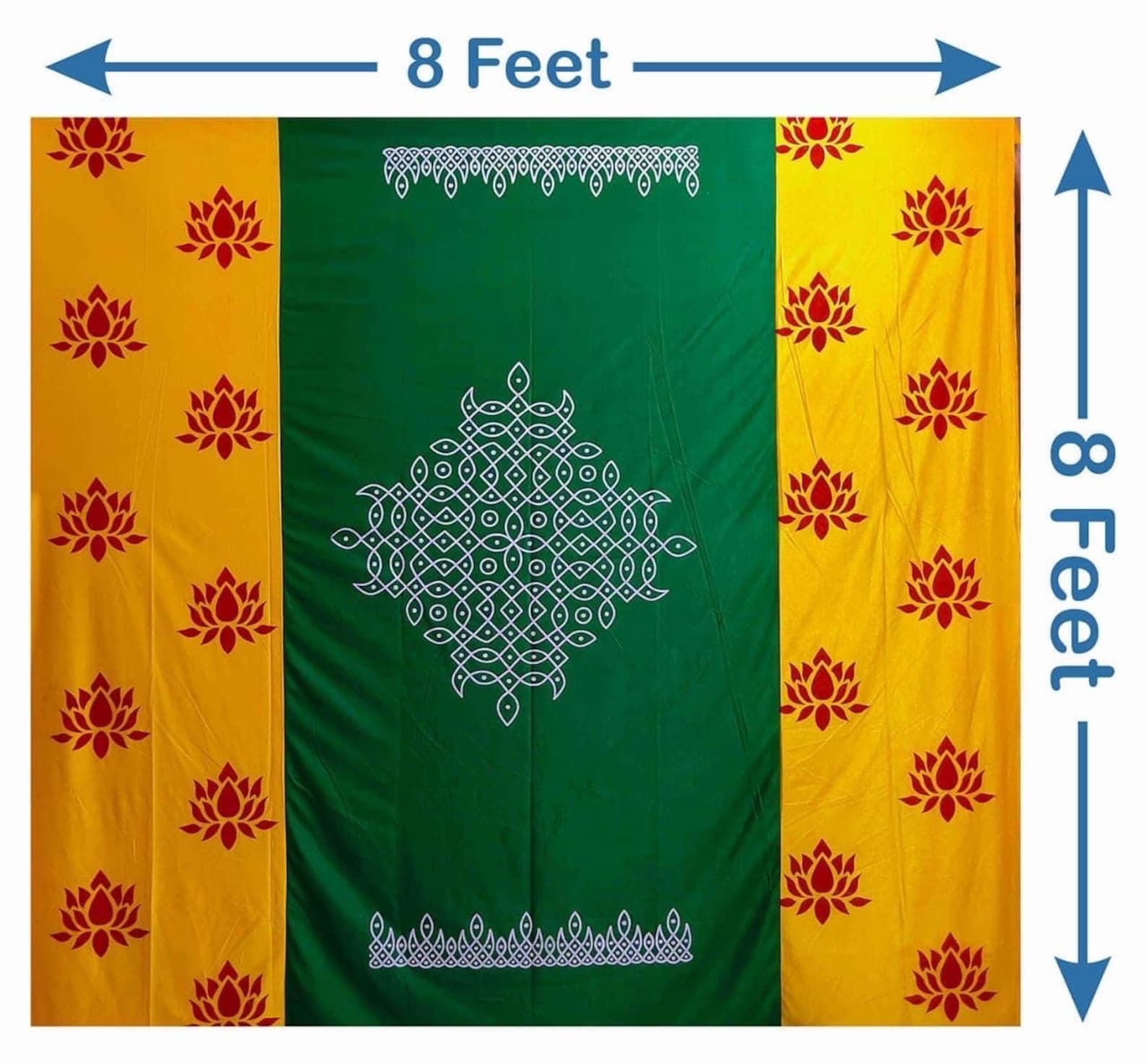 Red Kollam White Decoration Backdrop Cloth for Pooja Cloth for Etsy