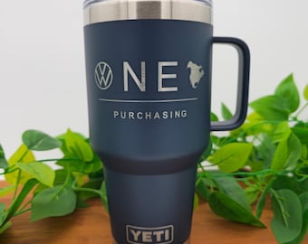 YETI Personalize 35oz Mug with Handle and Straw Lid Custom 35 oz Yeti Tumbler with Straw - Laser Engraved - Custom Logo - Water Mug