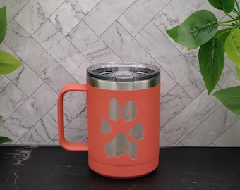 Personalized Laser Engraved Coffee Mug: 15oz Polar Camel, Stainless Steel