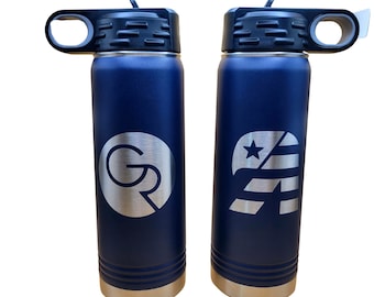 Personalized 20oz Laser Engraved Water Bottle, Stainless Steel Fliptop Lid