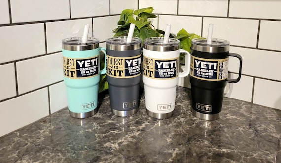 Laser Engraved Authentic YETI Straw Mugs - Moms Against White Baseball Pants