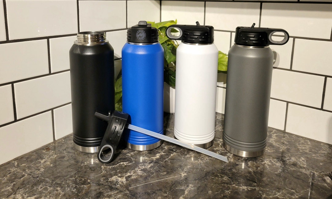 Personalized 32oz Stainless Steel Water Bottle - Engraved Flip Top ...