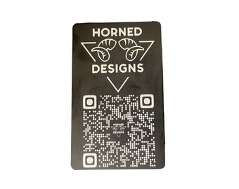 Thick Metal Cards - Aluminum Business Cards -Laser  Engraved Metal Business Cards - Custom QR Code Metal Business Card - .8mm Business Card