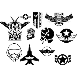 US Air Force Design Bundle - SVG, Png Funktioniert auf Laser, Cricut oder CNC