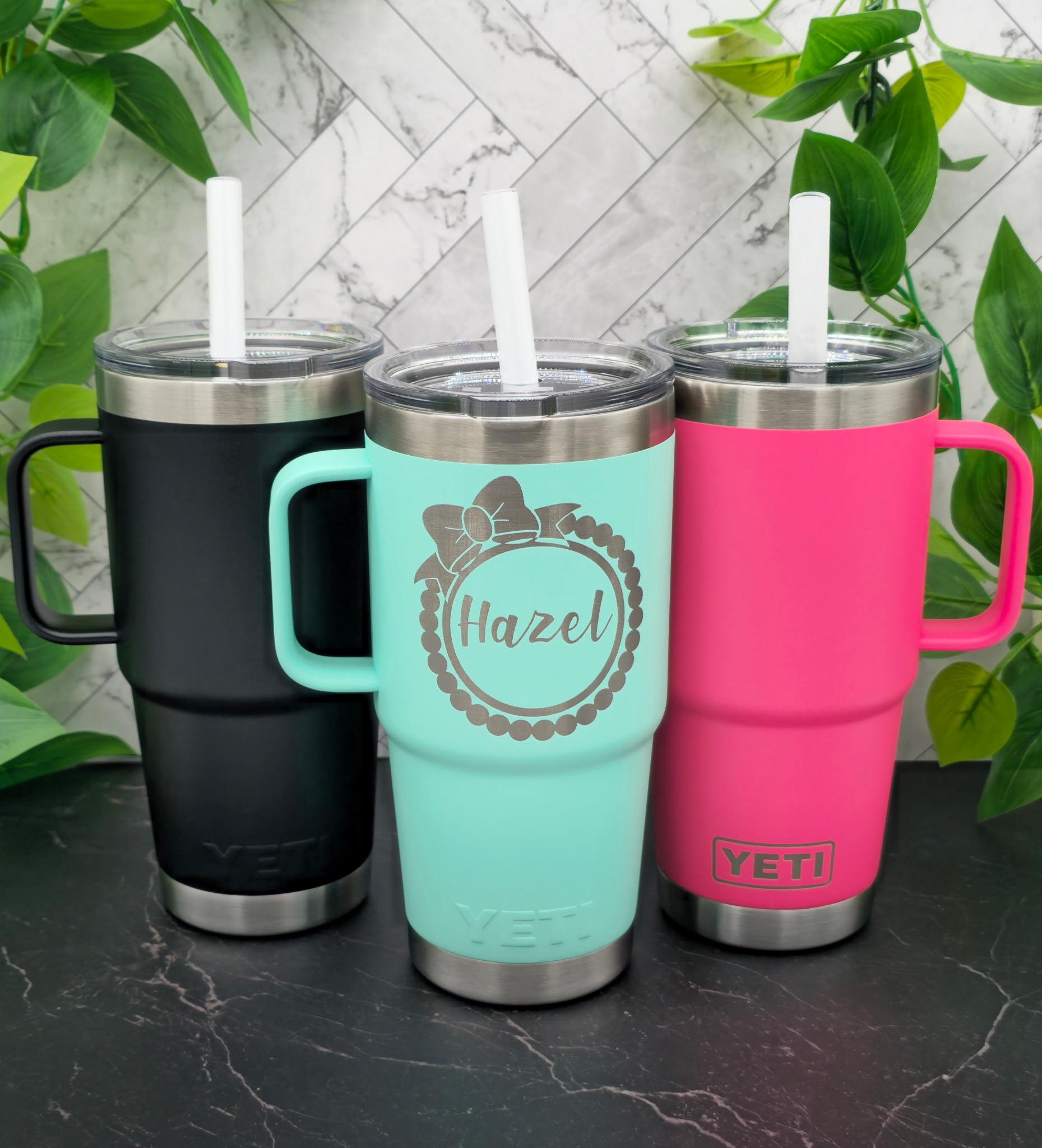 YETI Mug 25oz Personalize With Handle and Straw - Custom Yeti