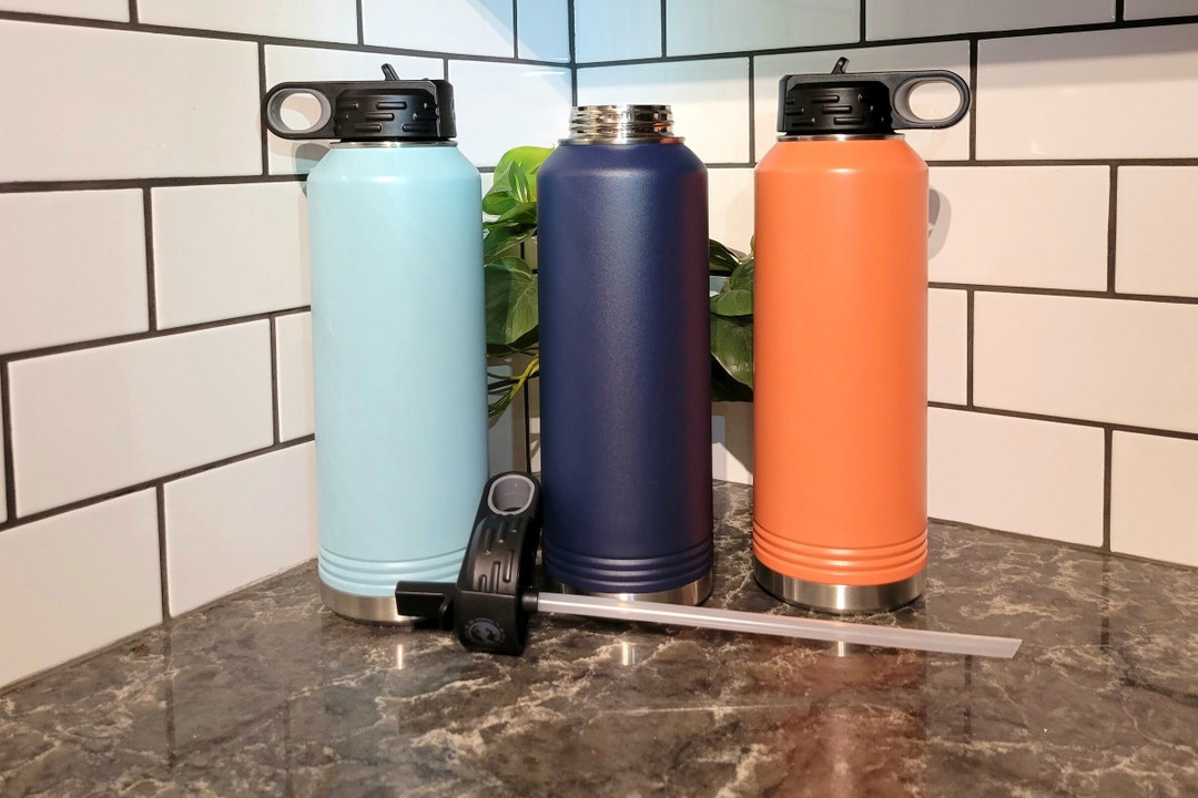 40oz Personalize Water Bottle Laser Engraved, Custom With Fliptop Lid