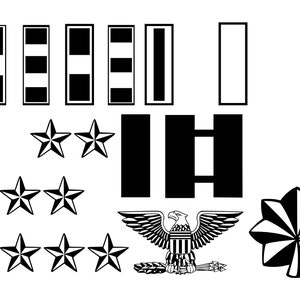 US Navy Officer Rank Line Art Warrant Officer Rank - Svg Png dxf - Funciona con láser, Cricut y CNC