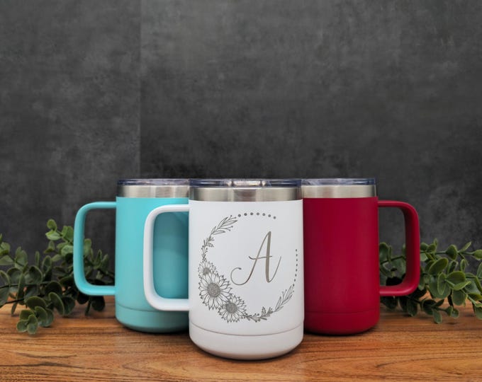 Personalized Polar Camel Brand: 15oz Coffee Mug Laser Engraved, Fully Customized with Sliding lids, Stainless Steel Metal