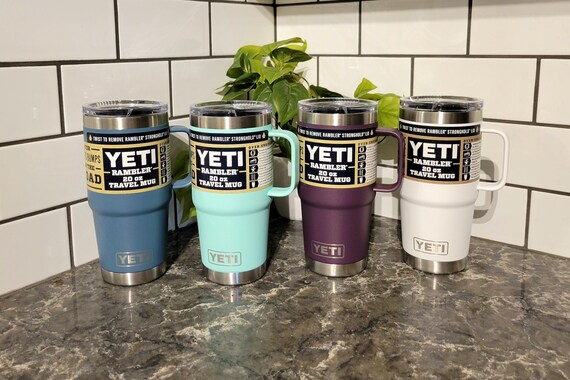 YETI Travel Mug 20 Oz Personalize With Handle Custom Engraved YETI