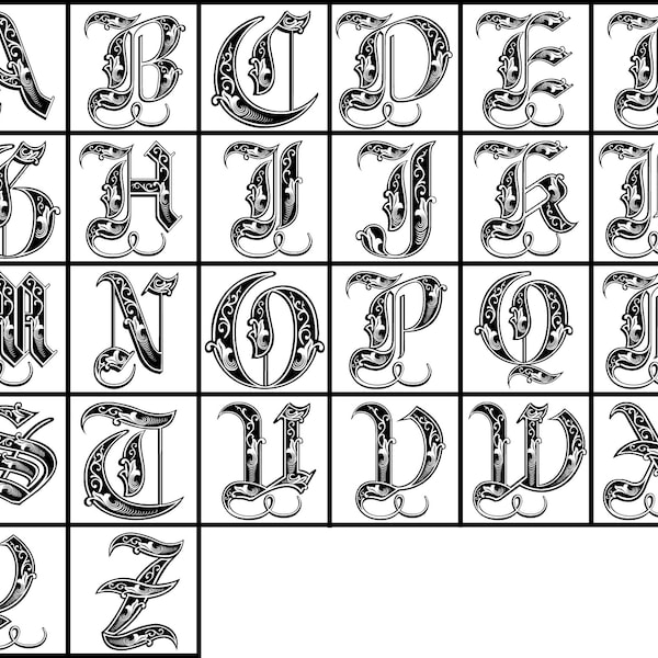 Old English Svg - Etsy
