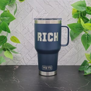 YETI 30oz Travel Mug Personalize with Handle 30 oz Custom Coach Gift Engraved YETI Etched Teacher Coffee Mug Gift for Company Logo Gift