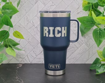 Engraved YETI 30oz Travel Mug with Handle, Custom Coach/Teacher Gift