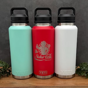 Custom Engraved YETI Water Bottle with Chug Cap - Personalized YETI 46 oz Water Bottle - Perfect gift for  Outdoorsman - Sports Water Bottle