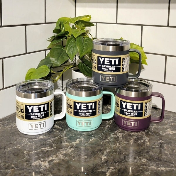 YETI 10oz Mug Personalize - with Handle - Custom Engraved YETI Cup - Laser Etched - Yeti Gift - Coffee Mug - 10 oz Company Logo Gift