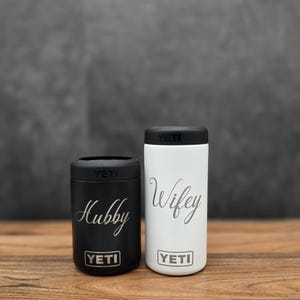 Personalize Engraved YETI Can Colster - Metal Can Holder - Groomsman Gift, Best Man, Wedding Party - 12oz, 12oz slim, 16oz Yeti Can Cooler