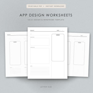iPhone 14 App Design Worksheets - UX/UI Wireframes - Printable Sketchbook