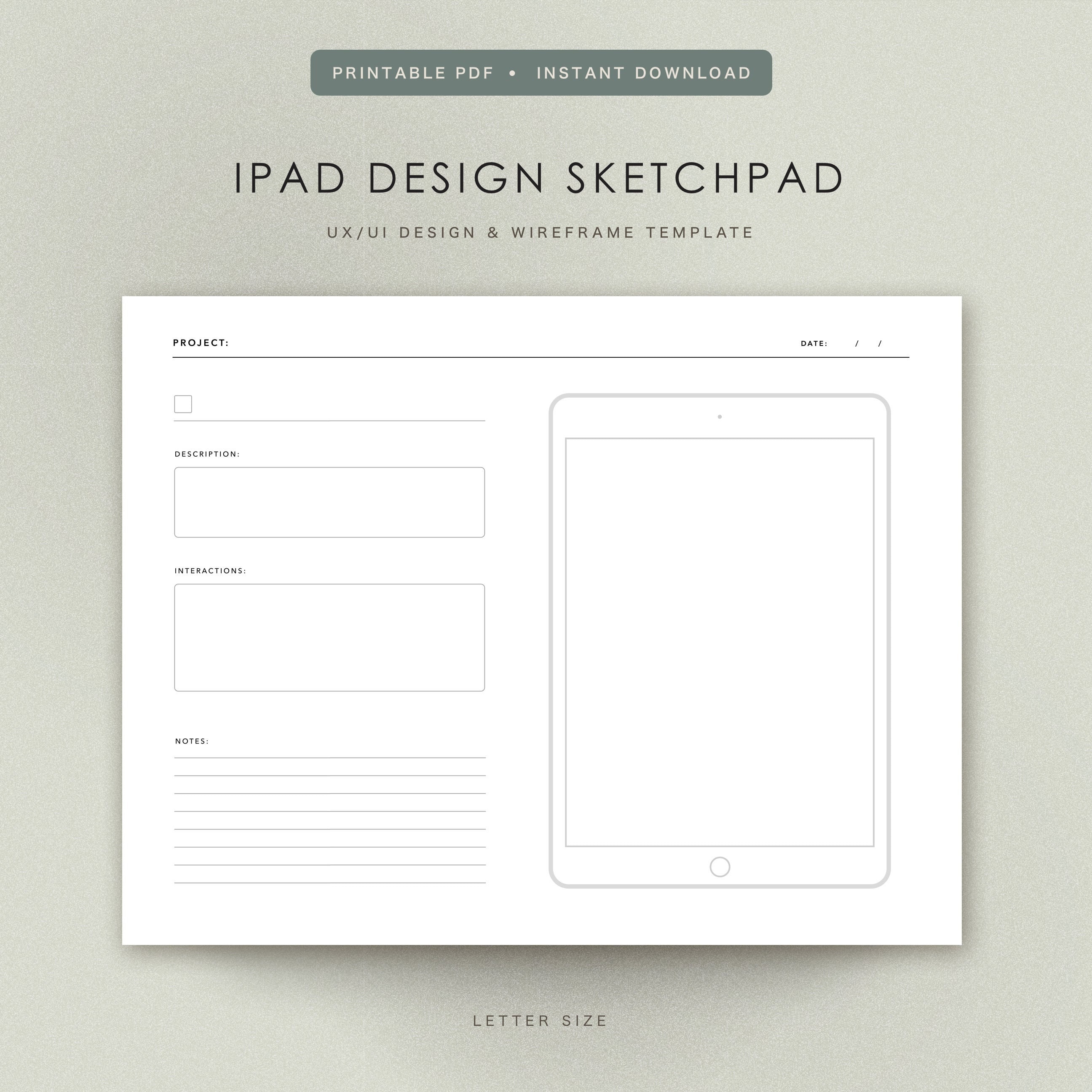 UI UX Sketch Pad Sheets 