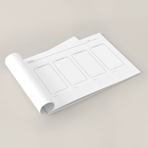 App Design Printable Sketchbook - Mobile UX/UI Wireframe Template - PDF ...