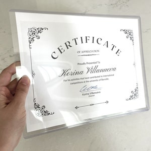 Heavy-duty beschermhoes voor certificaten - 8,5 x 11 stevige plastic hoes - staatsburgerschap, geboorte- of huwelijksakten, onderscheidingen, documenten
