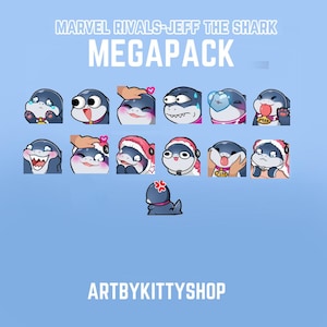 Jeff The Land Shark Mega Emote Pack 13x Static Emotes