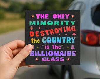 Anti Billionaire Car Magnet: Wealth Inequality Decal Economic Justice Bumper Magnet Gift For Activist
