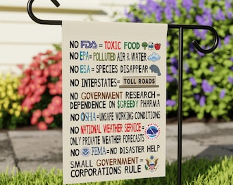 Politische Garten Flagge Kleine Regierung Warnschild Hof Dekor Anti-Corporate Banner großzügige Outdoor Statement Geschenk für Demonstranten