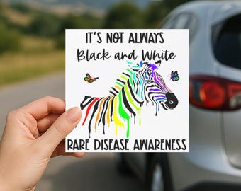 Rare Disease Car Magnet: Rainbow Zebra Bumper Magnet, Spoonie Sticker, Chronic Illness Car Magnet