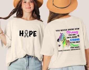 Seltenes Krankheitsbewusstsein Tee: Zebra Spoonie Shirt Chronische Krankheit Unterstützungsgeschenk