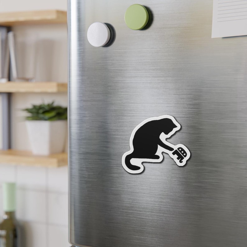 Funny Cat Magnet Political Meme Magnet Anti GOP Magnet Leftist Gift Cat Meme Magnet Liberal Cat Magnet Fridge Decor 5" x 5"