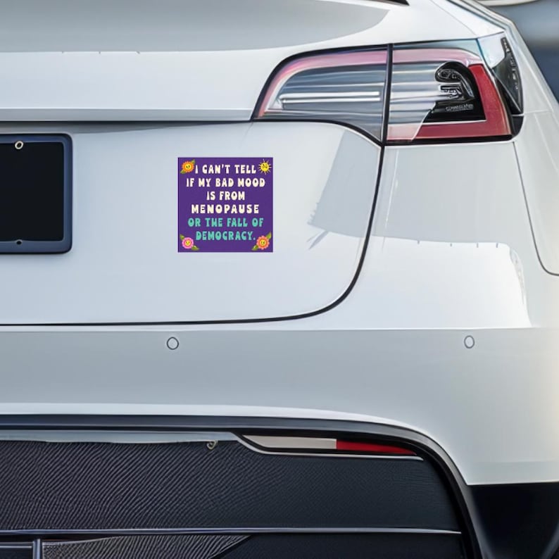 Menopause Humor Car Magnet: Fall of Democracy Car Bumper Magnet, Anti Fascism Political Humor Car Magnet image 3