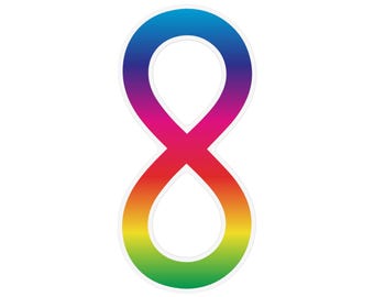 Large Rainbow Infinity Magnet: Autism Infinity Symbol, LGBTQ Rainbow Infinity Decal, Refrigerator Magnet, Larger Size Car Magnet