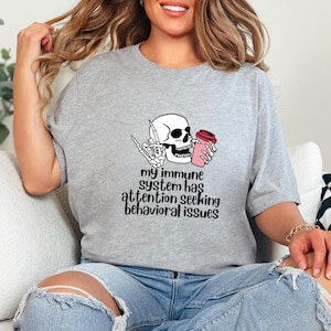 Skull Graphic Tee: Sarcastic Autoimmune Disease, Shirt Chronic Illness Humor T-Shirt