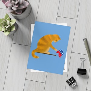 Paquete de postales de protesta Tarjeta activista antirrepublicana Humor político Correo Paquete de postales de protesta con gato pelirrojo
